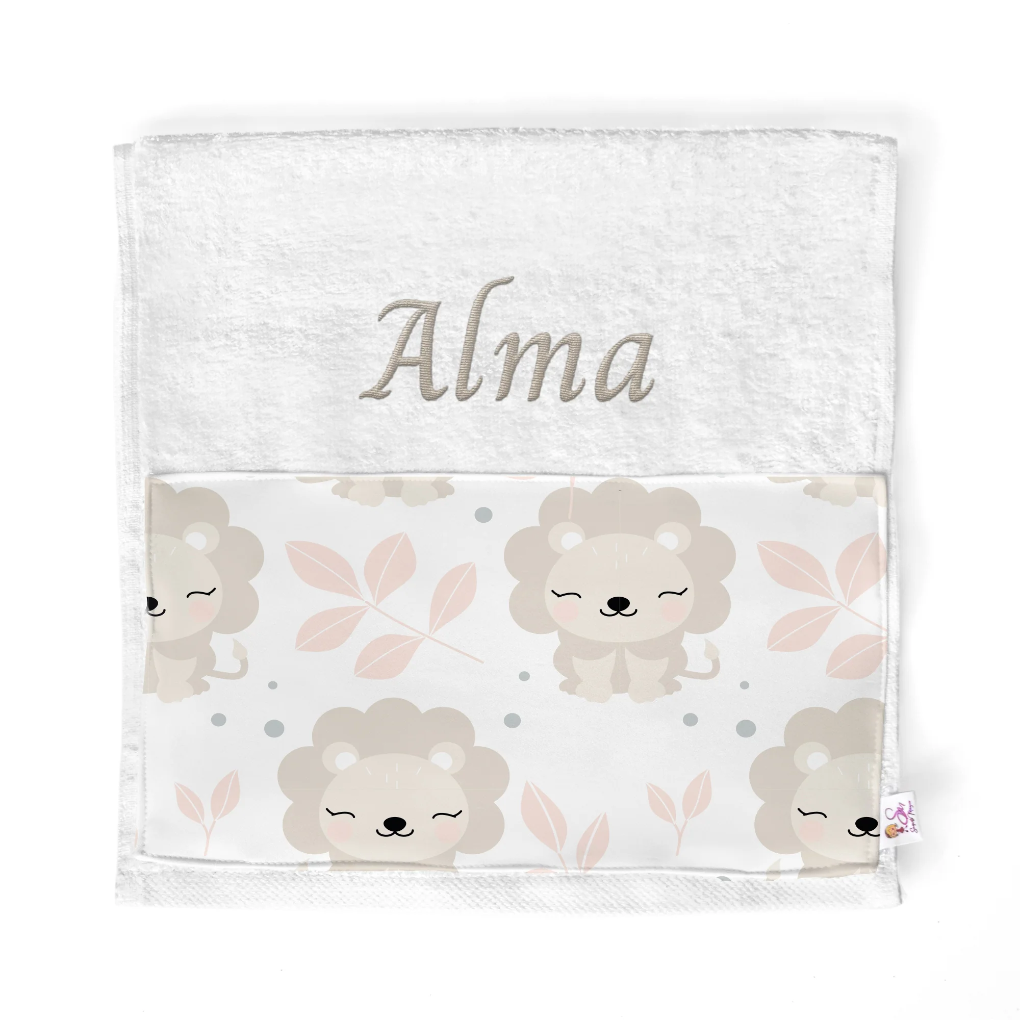Toalla guardería personalizada Leones
