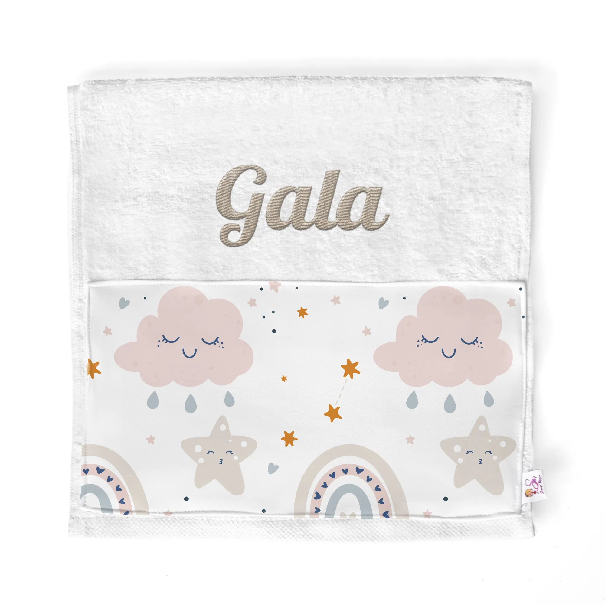 Toalla guardería personalizada Nubes